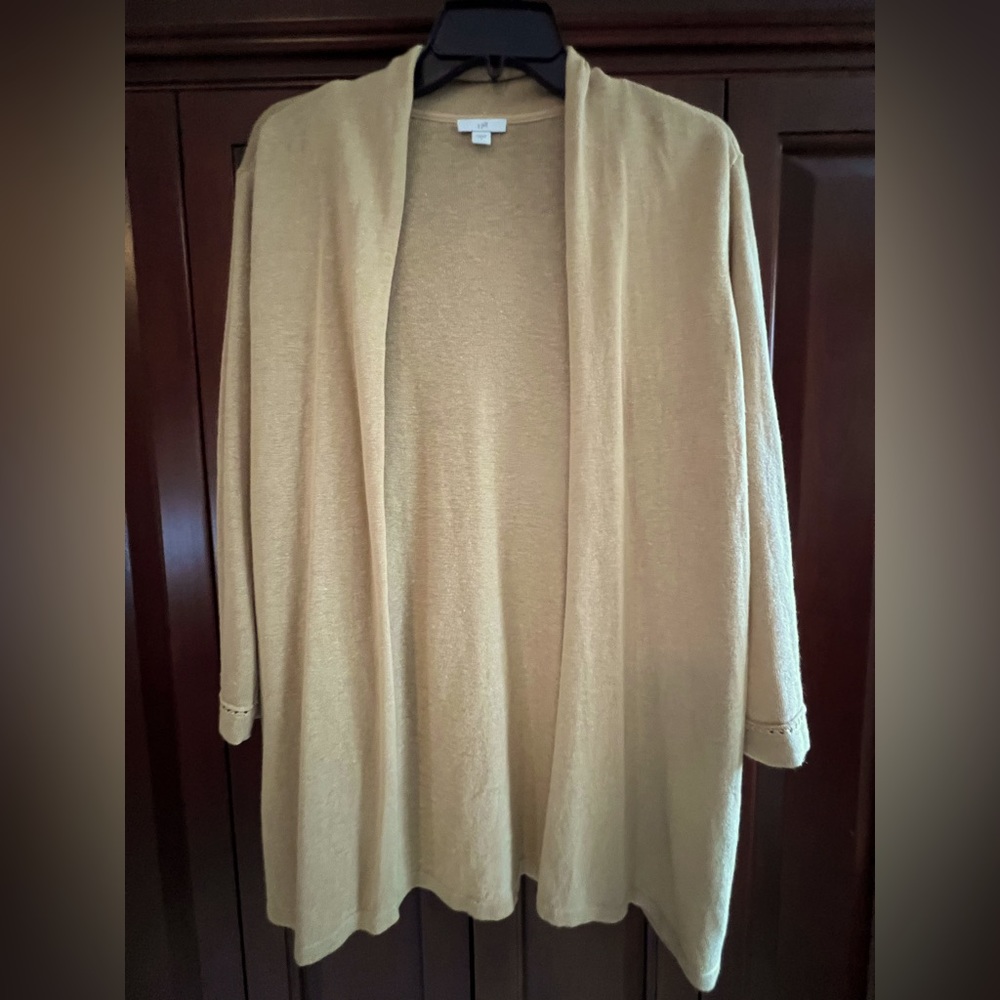 Golden color JJill cardigan with 3/4 sleeves